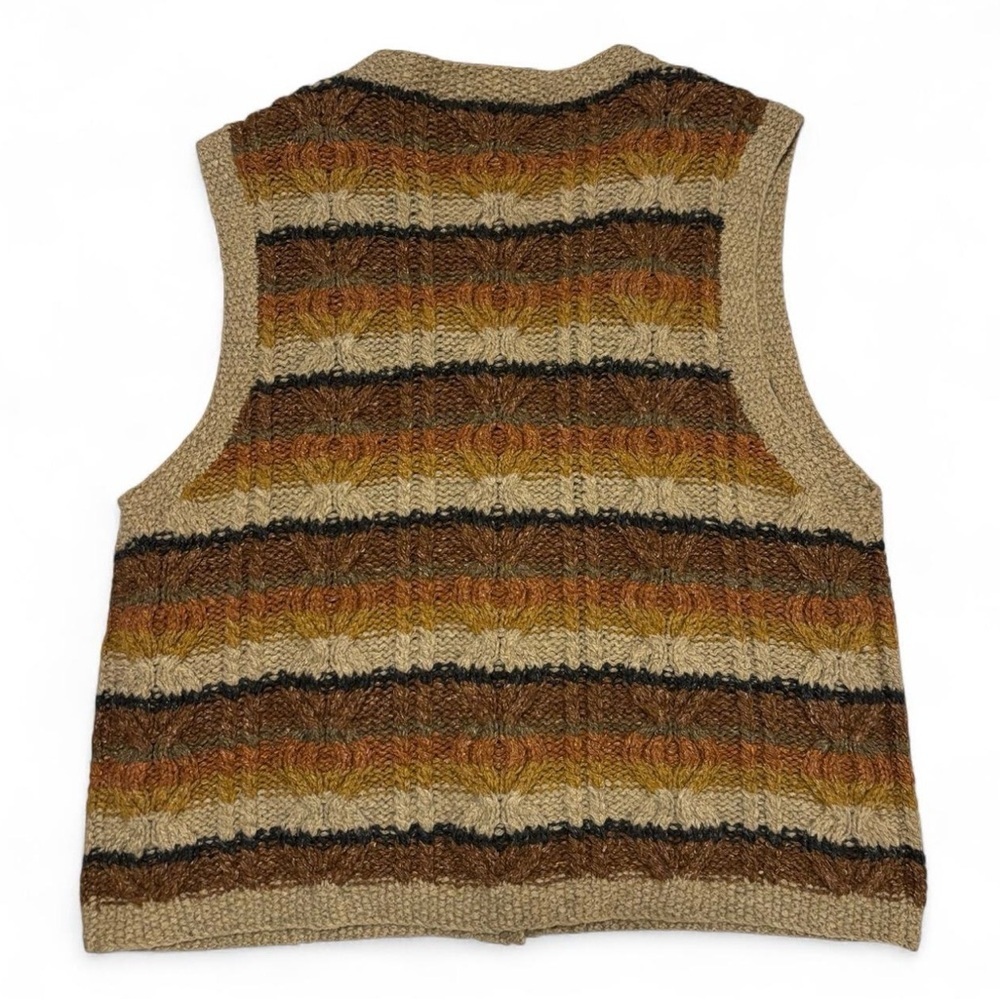 VTG Liz Claiborne Wool Silk Knit Sweater Vest Brown Earth Tone Petite Small - Picture 2 of 3